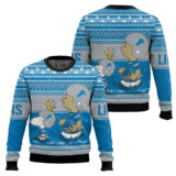 Hooktab Snoopy And Charlie Brown Detroit Lions Ugly Sweater