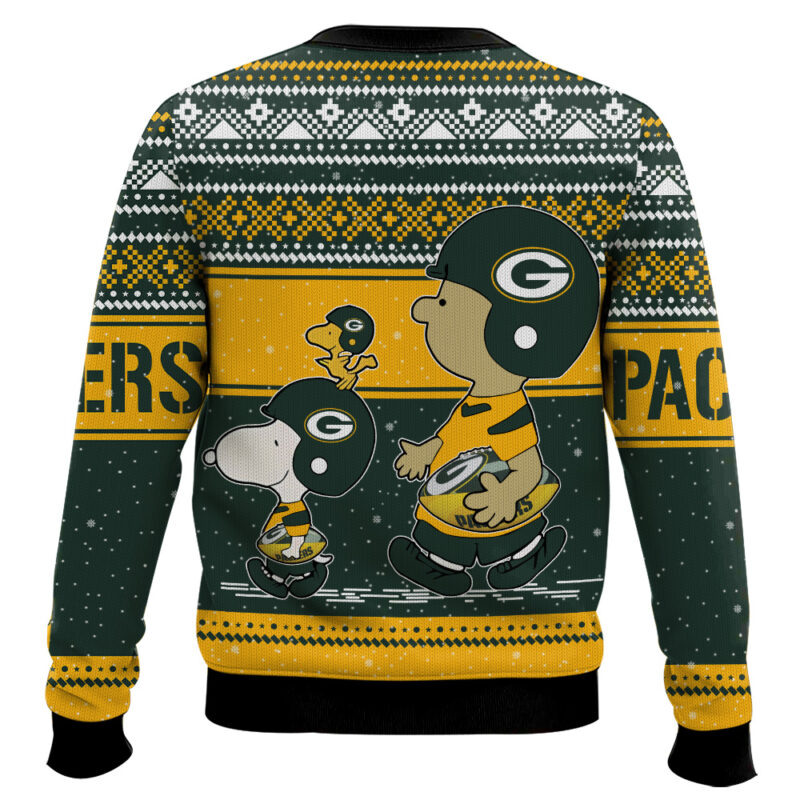 Hooktab Snoopy And Charlie Brown Green Bay Packers Ugly Sweater Hooktab Snoopy And Charlie Brown Green Bay Packers Ugly Sweater