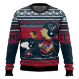 Hooktab Snoopy And Charlie Brown Houston Texans Ugly Sweater
