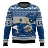 Hooktab Snoopy And Charlie Brown Indianapolis Colts Ugly Sweater