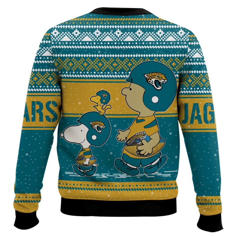 Hooktab Snoopy And Charlie Brown Jacksonville Jaguars Ugly Sweater Hooktab Snoopy And Charlie Brown Jacksonville Jaguars Ugly Sweater