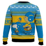 Hooktab Snoopy And Charlie Brown Los Angeles Chargers Ugly Sweater