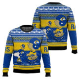 Hooktab Snoopy And Charlie Brown Los Angeles Rams Ugly Sweater