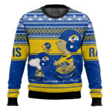 Hooktab Snoopy And Charlie Brown Los Angeles Rams Ugly Sweater