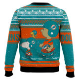 Hooktab Snoopy And Charlie Brown Miami Dolphins Ugly Sweater