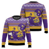 Hooktab Snoopy And Charlie Brown Minnesota Vikings Ugly Sweater