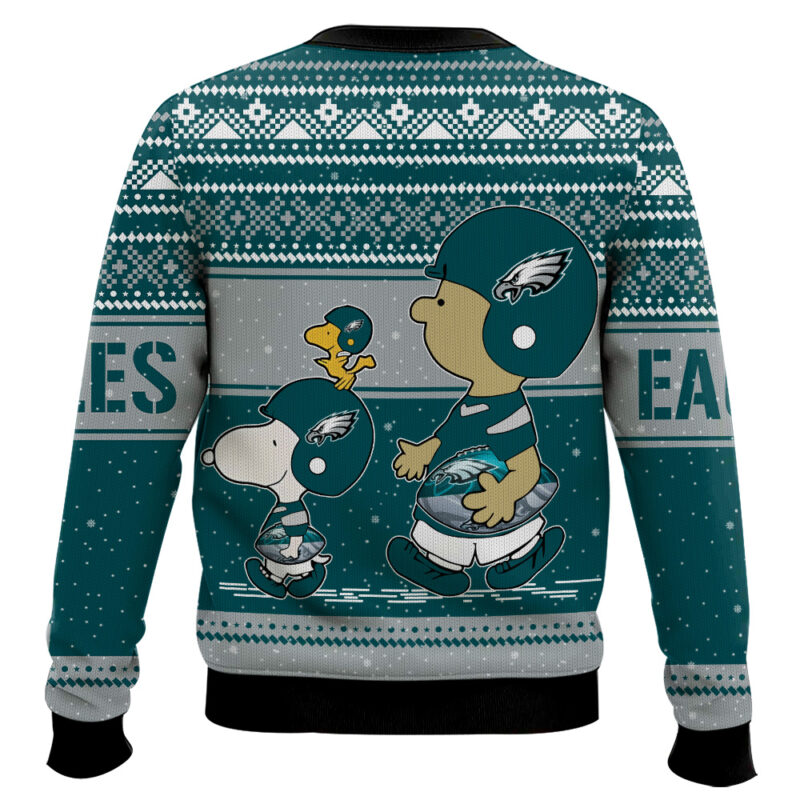 Hooktab Snoopy And Charlie Brown Philadelphia Eagles Ugly Sweater Hooktab Snoopy And Charlie Brown Philadelphia Eagles Ugly Sweater