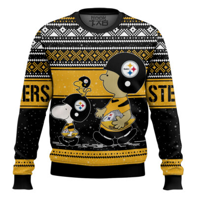 Hooktab Snoopy And Charlie Brown Pittsburgh Steelers Ugly Sweater