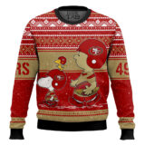 Hooktab Snoopy And Charlie Brown San Francisco 49ers Ugly Sweater