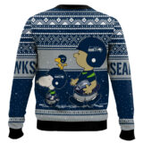Hooktab Snoopy And Charlie Brown Seattle Seahawks Ugly Sweater