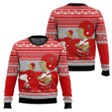 Hooktab Snoopy And Charlie Brown Tampa Bay Buccaneers Ugly Sweater