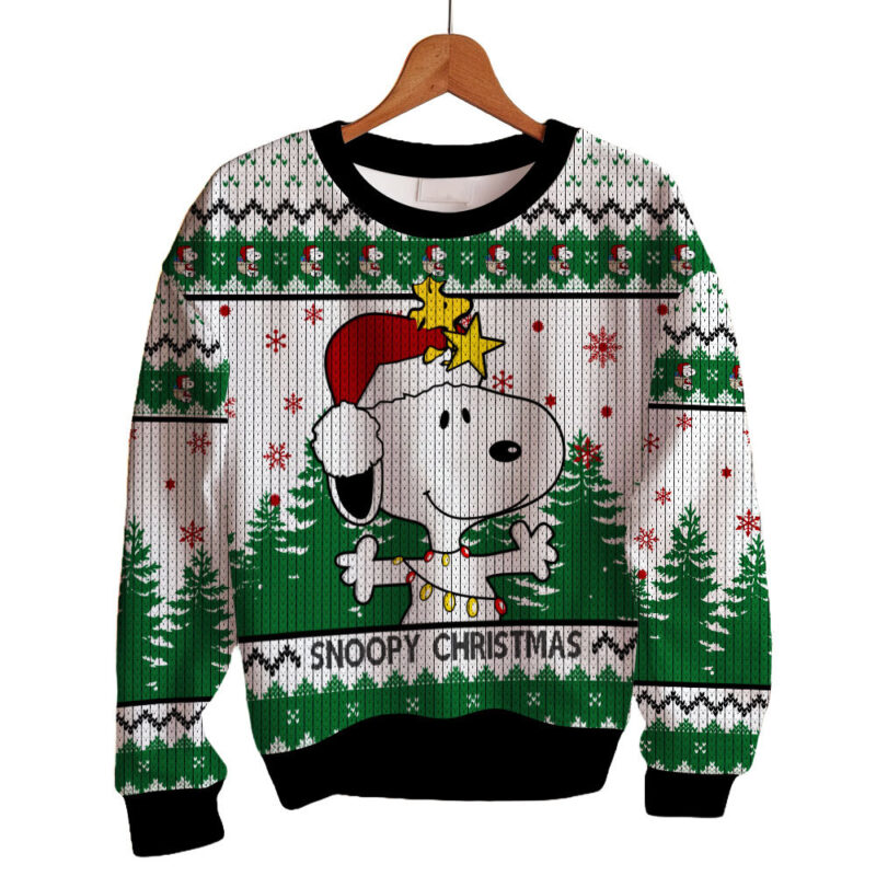 Hooktab Snoopy Christmas The Charlie Brown and Snoopy Show Ugly Christmas Sweater Hooktab Snoopy Christmas The Charlie Brown and Snoopy Show Ugly Christmas Sweater