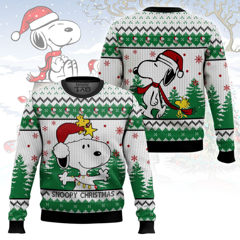 Hooktab Snoopy Christmas The Charlie Brown and Snoopy Show Ugly Christmas Sweater Hooktab Snoopy Christmas The Charlie Brown and Snoopy Show Ugly Christmas Sweater