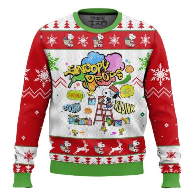 Hooktab Snoopy Drops The Charlie Brown and Snoopy Show Ugly Christmas Sweater