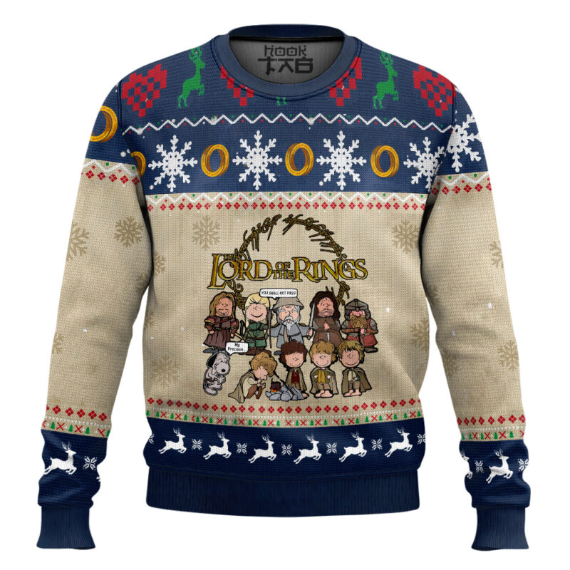 Hooktab Snoopy Fellowship The Lord Of The Rings Ugly Christmas Sweater