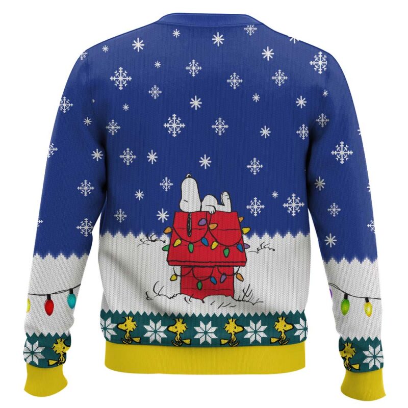 Hooktab Snow Roof The Charlie Brown and Snoopy Show Ugly Christmas Sweater Hooktab Snow Roof The Charlie Brown and Snoopy Show Ugly Christmas Sweater