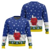 Hooktab Snow Roof The Charlie Brown and Snoopy Show Ugly Christmas Sweater
