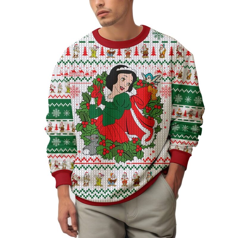 Hooktab Snow White Ugly Christmas Sweater Hooktab Snow White Ugly Christmas Sweater