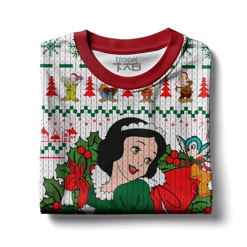 Hooktab Snow White Ugly Christmas Sweater Hooktab Snow White Ugly Christmas Sweater
