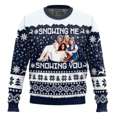 Hooktab Snowing Me Snowing You Abba Ugly Christmas Sweater