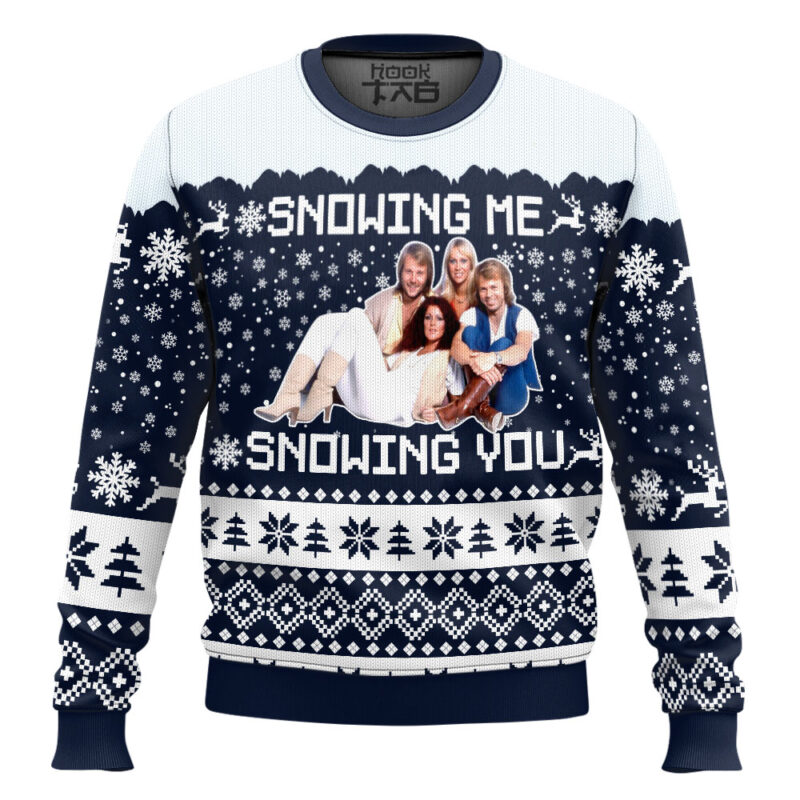 Hooktab Snowing Me Snowing You Abba Ugly Christmas Sweater