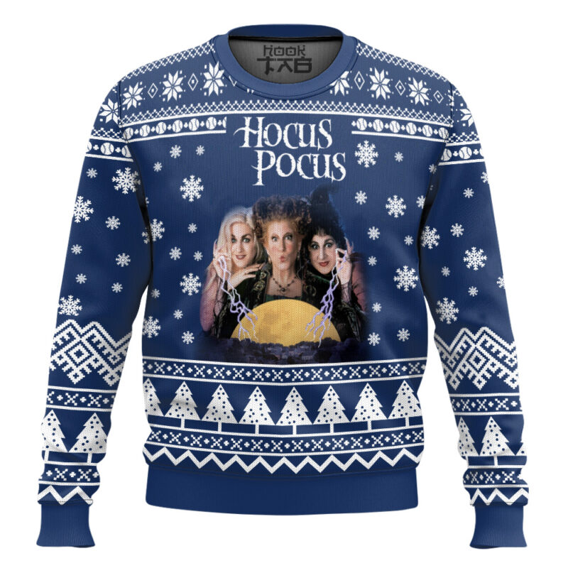 Hooktab Snowtime Hocus Pocus Ugly Christmas Sweater