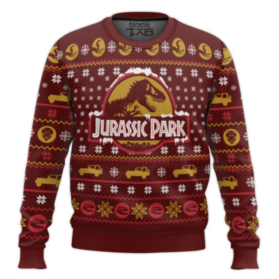 Hooktab Snowtime Jurassic Park Ugly Christmas Sweater