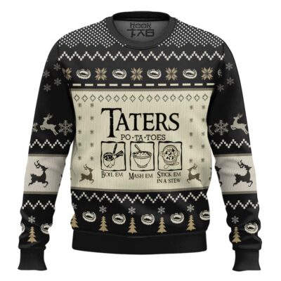 Hooktab Snowy Night Taters Potatoes The Lord Of The Rings Ugly Christmas Sweater