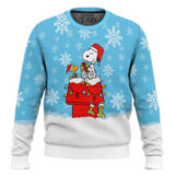 Hooktab Snowy Roof The Charlie Brown and Snoopy Show Ugly Christmas Sweater