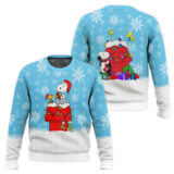 Hooktab Snowy Roof The Charlie Brown and Snoopy Show Ugly Christmas Sweater