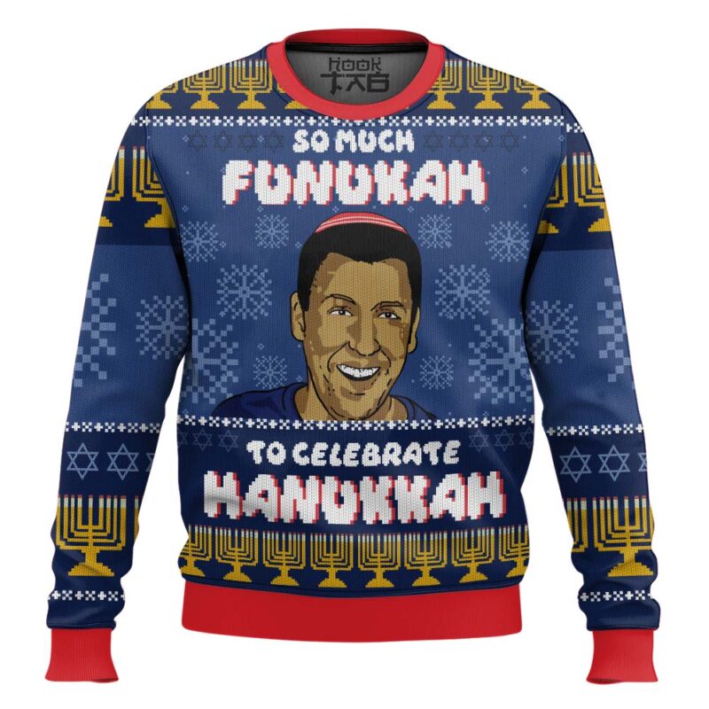 Hooktab So Much Funukah Adam Sandler Ugly Christmas Sweater