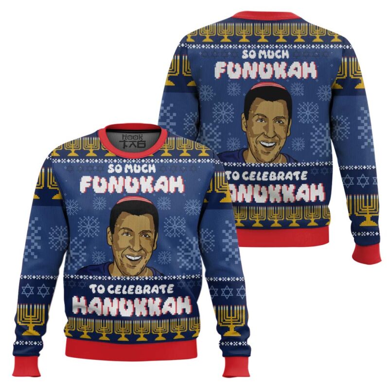 Hooktab So Much Funukah Adam Sandler Ugly Christmas Sweater Hooktab So Much Funukah Adam Sandler Ugly Christmas Sweater