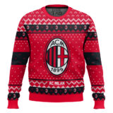 Hooktab Soccer Ac Milan Custom Name And Number Ugly Christmas Sweater