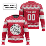 Hooktab Soccer Ajax Amsterdam Custom Name And Number Ugly Christmas Sweater