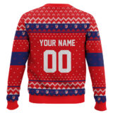 Hooktab Soccer Atlético Madrid Custom Name And Number Ugly Christmas Sweater