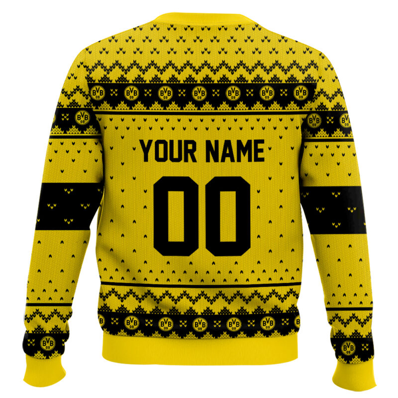 Hooktab Soccer Borussia Dortmund Custom Name And Number Ugly Christmas Sweater Hooktab Soccer Borussia Dortmund Custom Name And Number Ugly Christmas Sweater
