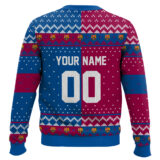 Hooktab Soccer FC Barcelona Custom Name And Number Ugly Christmas Sweater