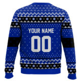 Hooktab Soccer Inter Milan Custom Name And Number Ugly Christmas Sweater