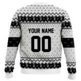 Hooktab Soccer Juventus FC Custom Name And Number Ugly Christmas Sweater