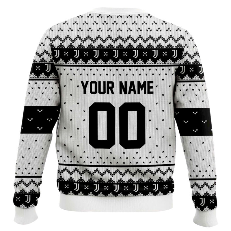Hooktab Soccer Juventus FC Custom Name And Number Ugly Christmas Sweater Hooktab Soccer Juventus FC Custom Name And Number Ugly Christmas Sweater