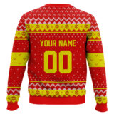 Hooktab Soccer Manchester United F.C. Custom Name And Number Ugly Christmas Sweater