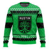 Hooktab Soccer MLS Austin FC Custom Name And Number Ugly Christmas Sweater