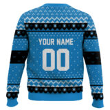 Hooktab Soccer MLS Charlotte FC Custom Name And Number Ugly Christmas Sweater