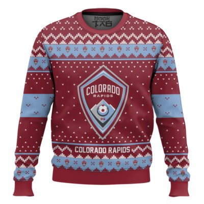 Hooktab Soccer MLS Colorado Rapids Custom Name And Number Ugly Christmas Sweater