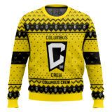 Hooktab Soccer MLS Columbus Crew Custom Name And Number Ugly Christmas Sweater