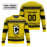 Hooktab Soccer MLS Columbus Crew Custom Name And Number Ugly Christmas Sweater