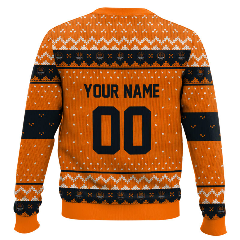 Hooktab Soccer MLS Houston Dynamo FC Custom Name And Number Ugly Christmas Sweater Hooktab Soccer MLS Houston Dynamo FC Custom Name And Number Ugly Christmas Sweater