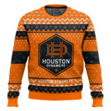 Hooktab Soccer MLS Houston Dynamo FC Custom Name And Number Ugly Christmas Sweater