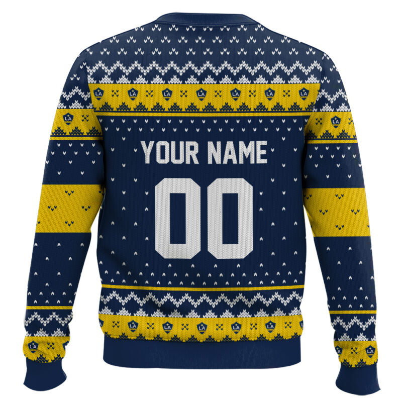 Hooktab Soccer MLS La Galaxy Custom Name And Number Ugly Christmas Sweater Hooktab Soccer MLS La Galaxy Custom Name And Number Ugly Christmas Sweater