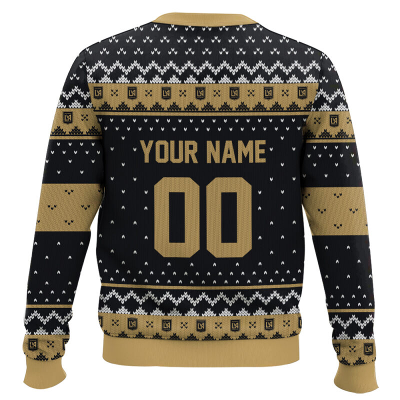 Hooktab Soccer MLS Los Angeles FC Custom Name And Number Ugly Christmas Sweater Hooktab Soccer MLS Los Angeles FC Custom Name And Number Ugly Christmas Sweater